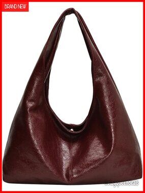 Burgundy Purse Large Tote Bags for Women Slouchy Hobo Bag Leather Hobo Bags for